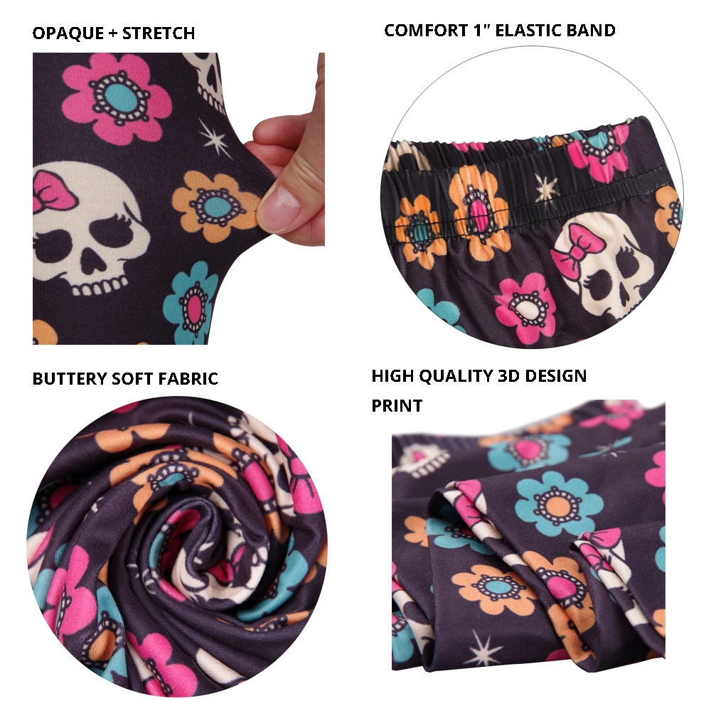 sugar skull printed leggings for women  (16)