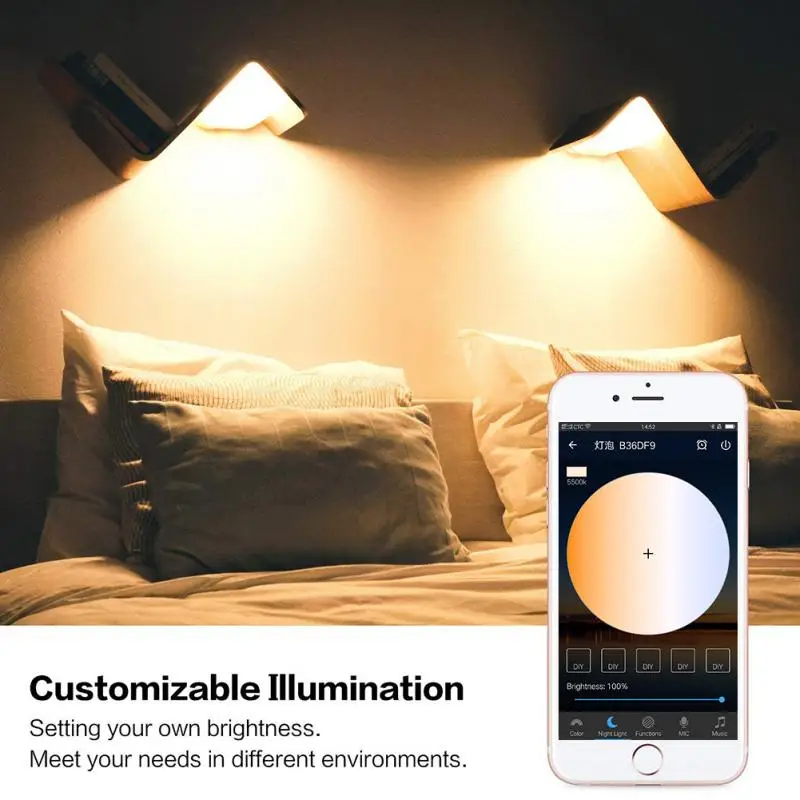 Волшебные музыкальные лампочки, 7 Вт E27 WiFi умный светильник, совместимая с Alexa Google home автоматическая лампа, RGB светильник s лампочка, не требуется концентратор