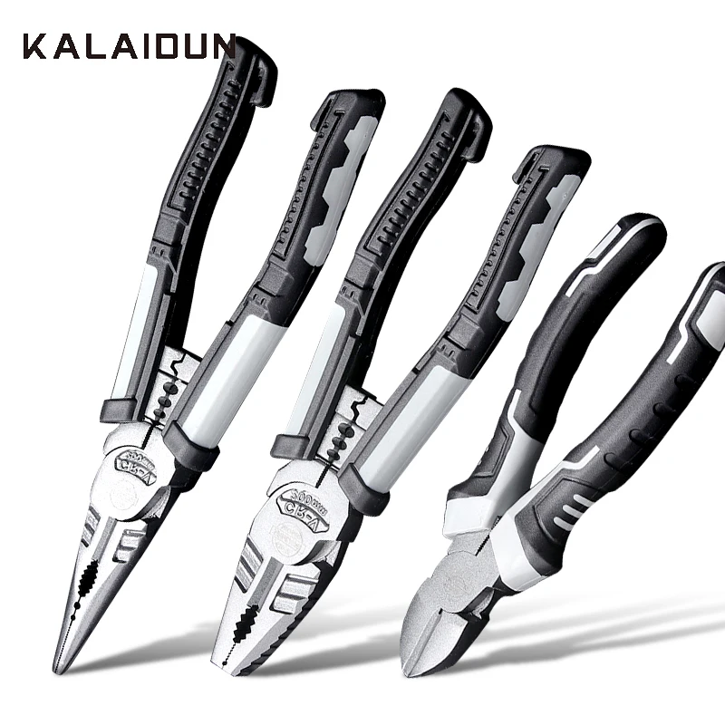 KALAIDUN Pliers Set Wire Cutter Stripper 6/8 Inch Diagonal Needle Nose Multitool Household Repair Tool For Electricians | Инструменты