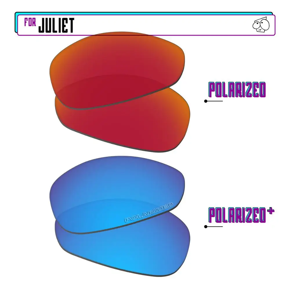 

EZReplace Polarized Replacement Lenses for - Oakley Juliet Sunglasses - Blue P Plus-Red P