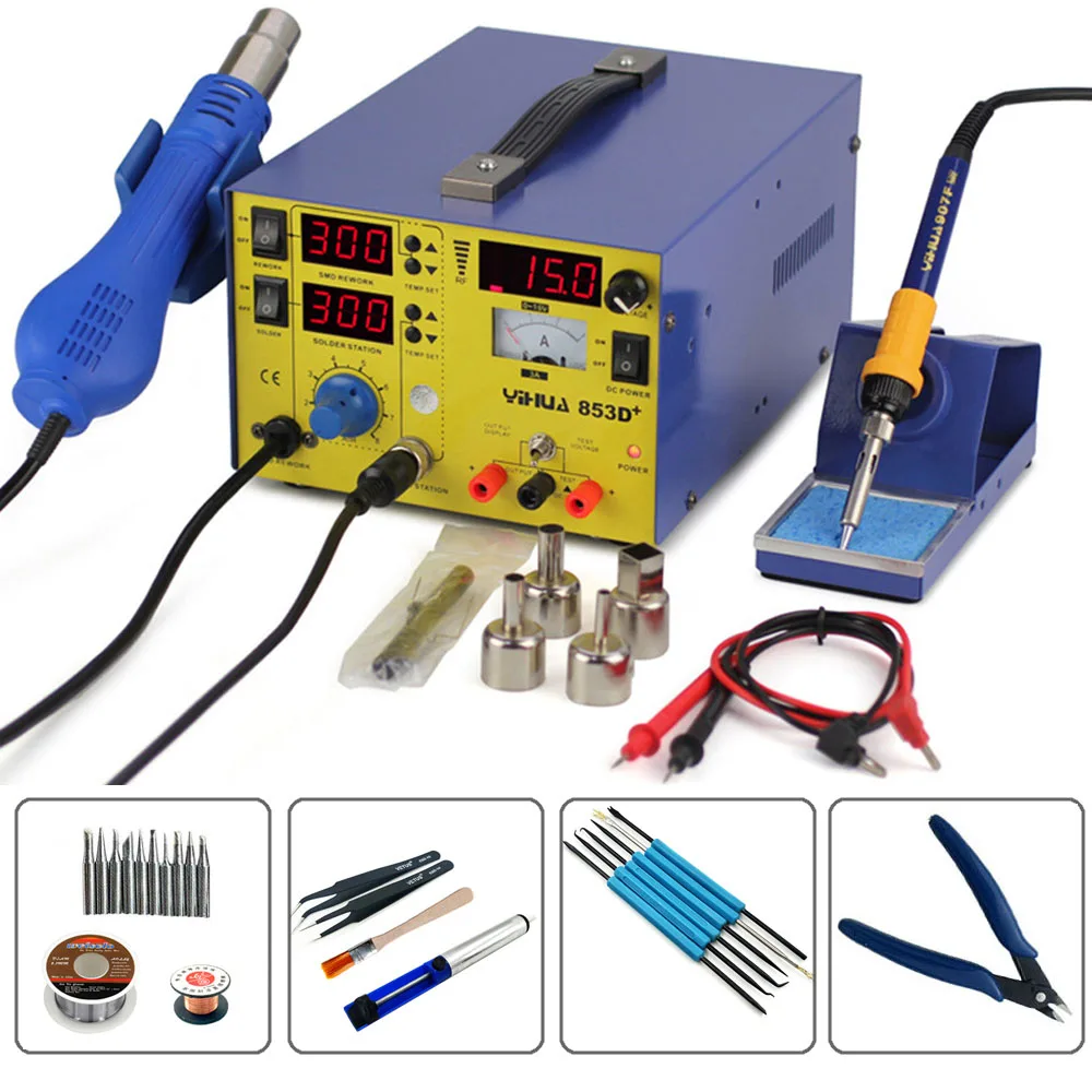 YIHUA-853D-3A-High-Power-Digital-Display-Solder-Heat-Gun-Temperature-Adjustable-BGA-Rework-Station-Soldering