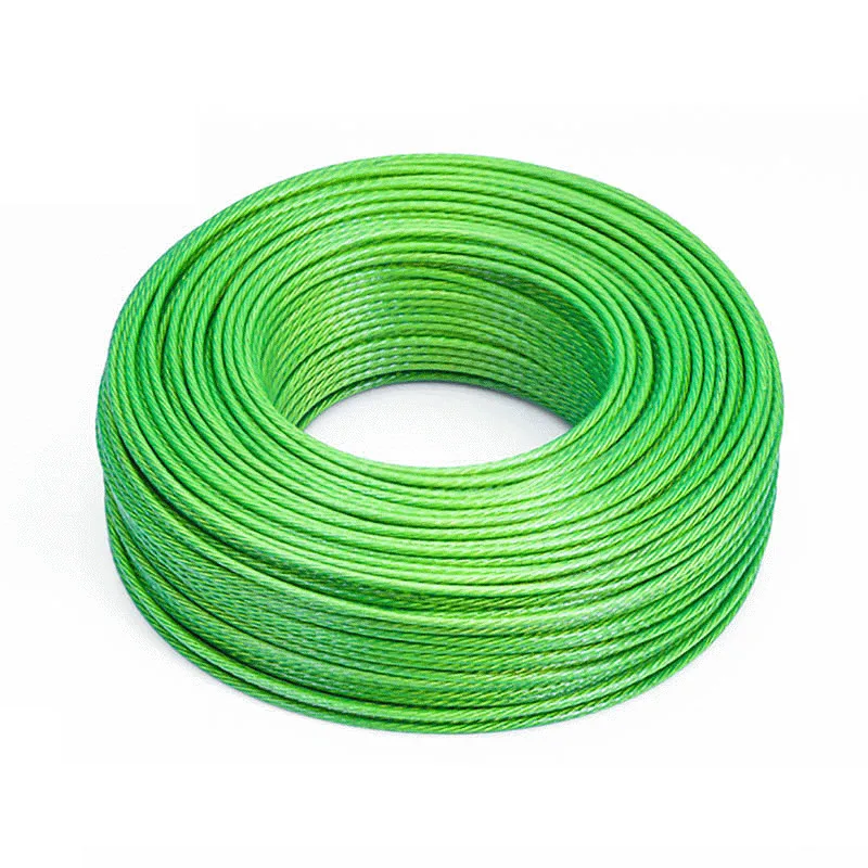 100 Meters Vinyl Coated Steel Wire Rope Cable 2pcs Clamp Rustproof String Light Hanging Clothesline Grape Rack Shed