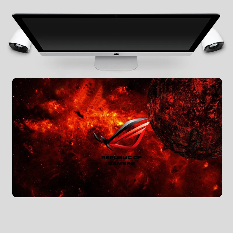 Большой Прохладный 70x40 см игровой коврик для мыши ASUS, коврик для мыши для геймеров, запирающийся край, XXL, прорезиненный коврик для ноутбука
