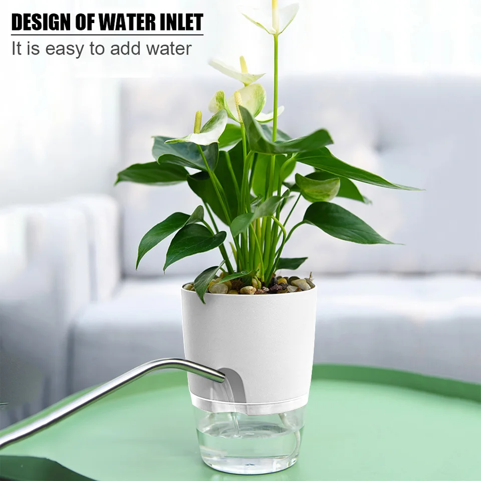 Zelf water geven potten voor kamerplanten, bloempotten buiten, 8 stuks 3,2 inch kleine zelfbewaterende plantenbak, plantenpotten met decoratieve Zelf water geven potten voor kamerplanten, bloempotten buiten, 8 stuks 3,2 inch kleine zelfbewaterende plantenbak, plantenpotten met decoratieve