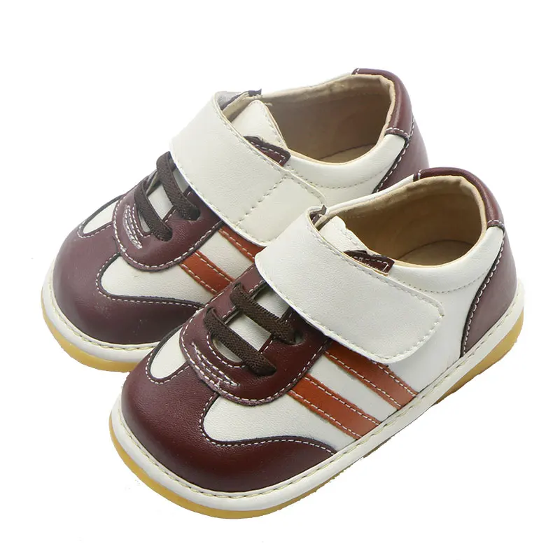 

Boy's Sneakers Leather Casual Kids Shoes with Sounds Soft Toddler First Walker 2019 Autumn Winter New