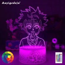 

New Anime Hunter X Hunter Killua 3d Led Light for Bedroom Decor Nightlight Birthday Gift Acrylic Led Night Lamp Hxh Cute Killua