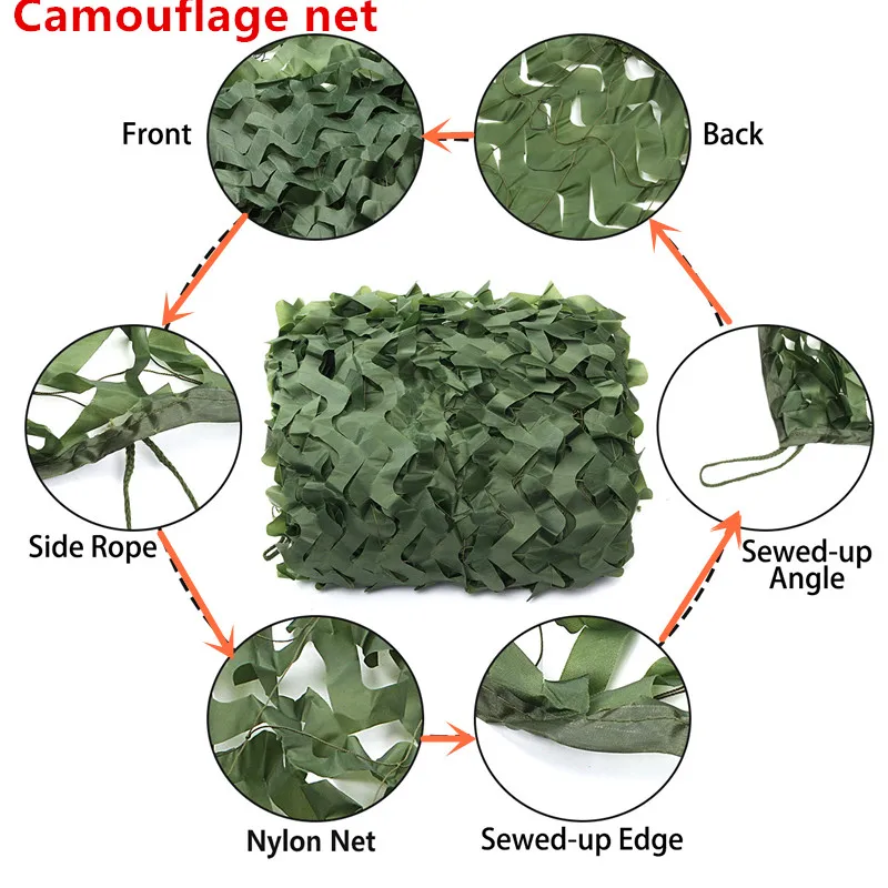 Camouflage Netting Hunting Military Camouflage Nets Woodland Army training Camo netting Car Cover Tent Shade Camping Sun Shelter 3mx5m /3mx2m/7mx2m