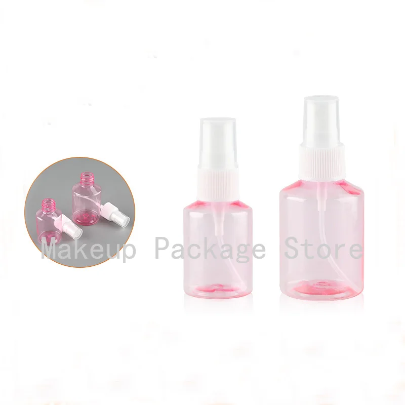 30ml50ml 50/100 шт пустая PET Дорожная бутылка с распылителем DIY Розовый многоразовый