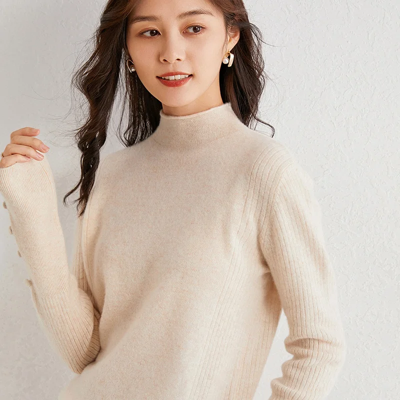 

adohon 2020 woman winter 100% Cashmere sweaters and autumn knitted Pullovers High Quality Warm Female thickening Turtleneck