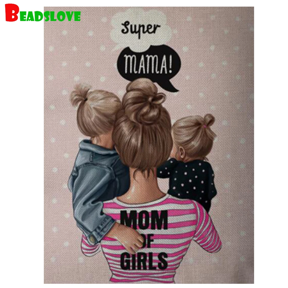 Круглая Алмазная вышивка Super Mama 5 d diy картина полная дрель кристалл 3d головоломка