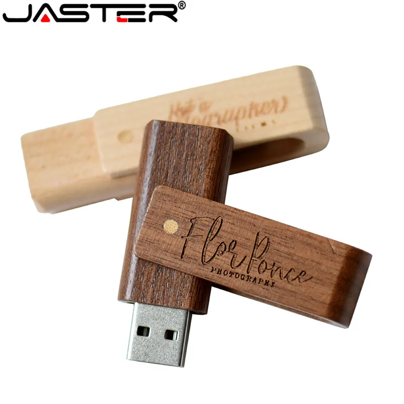Usb флеш накопитель JASTER с деревянным логотипом 4 ГБ 8 16 32 64 usb 2 0 Подарочная флешка|USB