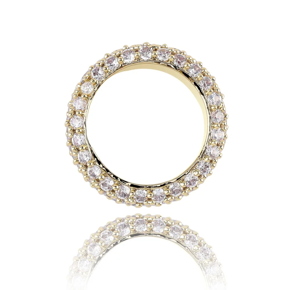 JINAO NOW, кольцо в стиле хип-хоп, роскошное, полное, три ряда, кубический циркон, золото, серебро, очаровательные ювелирные изделия, панк, мужские, женские кольца на палец, Размер 7-11