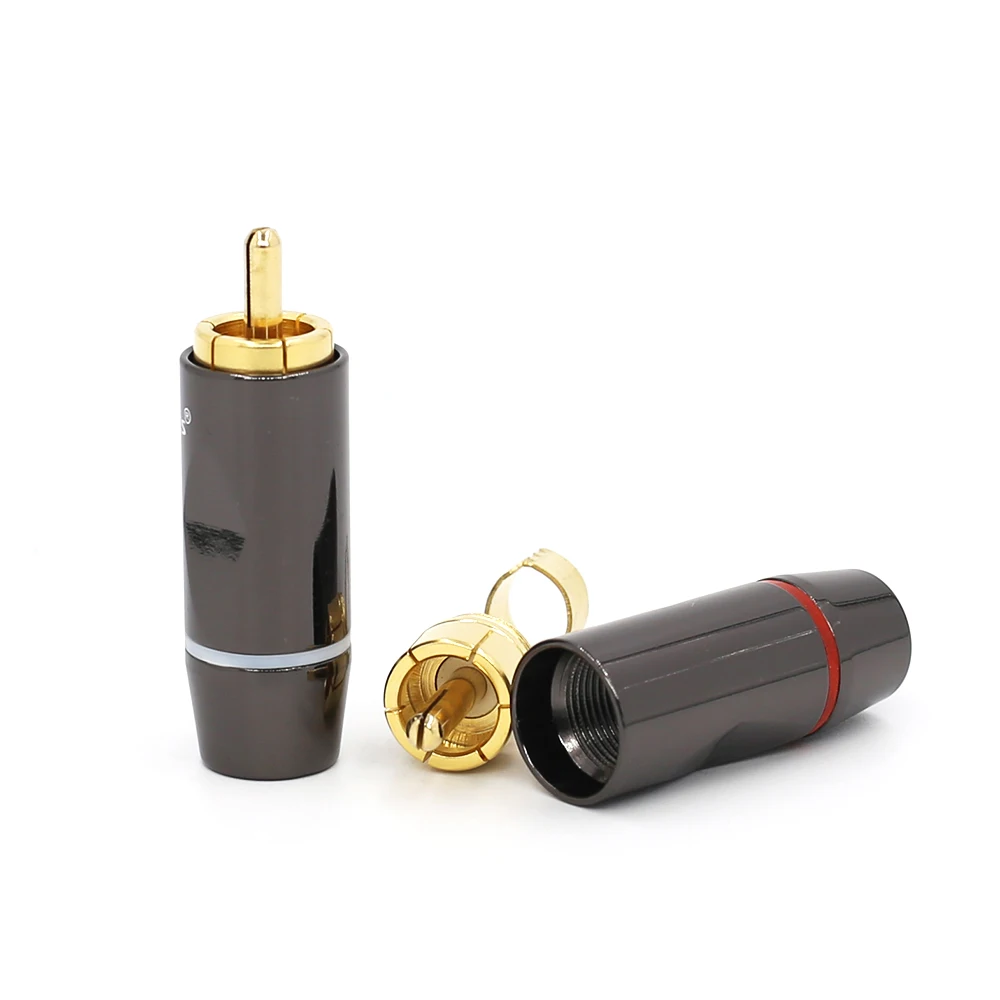 24k припой Позолоченные RCA разъемы, Hi-end RCA штекер аудио Мужской Разъем кабели