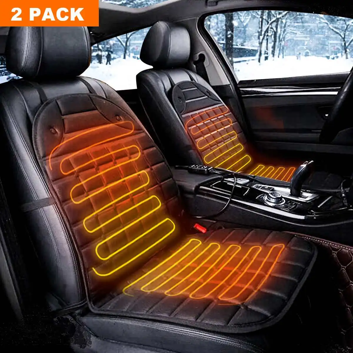 Qhui Seat Heating Car Pad 12v Truck or Boat Black Universal Heating Pad Heating Pad Seat Pad with Time Temperature Controller for Car 