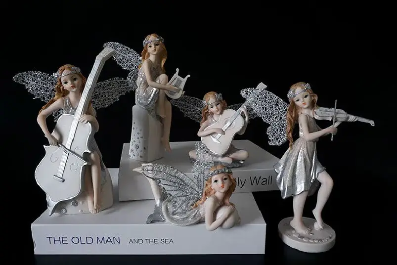 

Flower Angel music girl Fairy Miniature desktop ornaments craft DIY ornaments car wedding decoration souvenir gift a0129