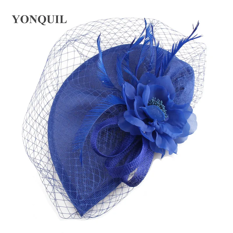 Formal dress women church fascinator fedora hats elegant mesh headwear gorgeous ladies occasion headpiece with flower headband