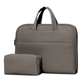 

JIQUANMEI Casual Fashion Lightweight Shockproof Single Shoulder Shockproof Drak Gray Ladies Laptop Bag with Power Bag