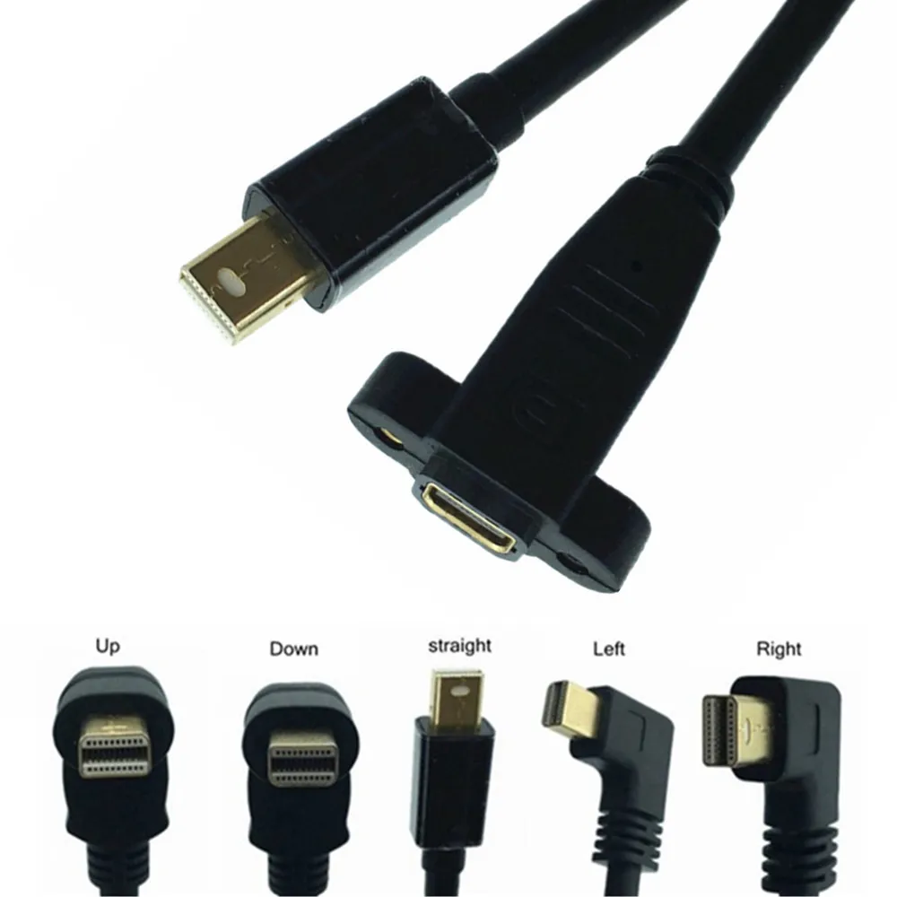 90 Gradi Thunderbolt Da 2 A Thunderbolt 2 Cavo Mini Displayport Maschio Ad Angolo Retto A Convertitore Adattatore Femmina