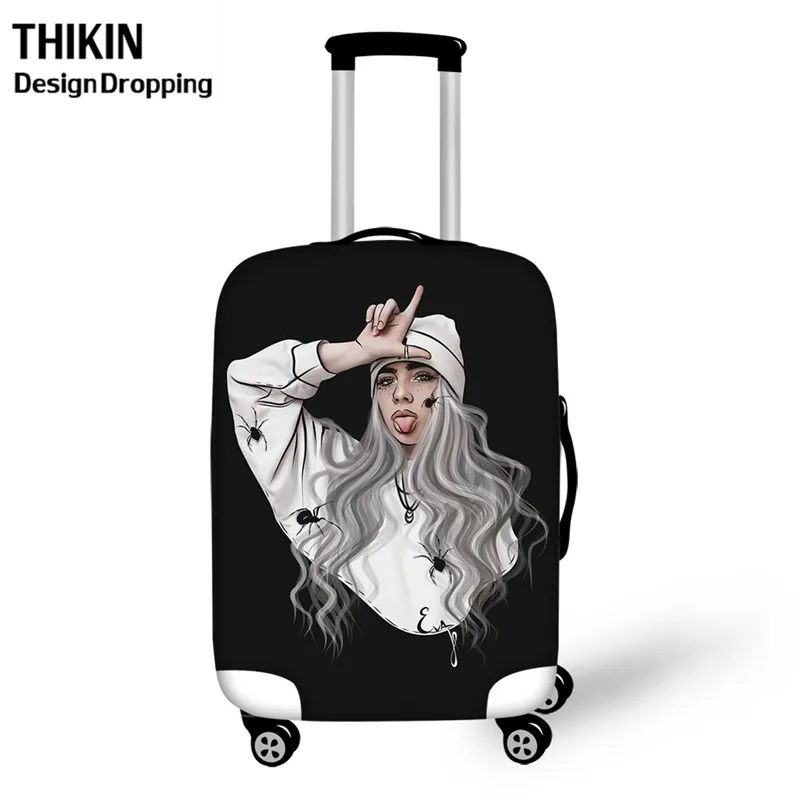 THIKIN хип-хоп Billie Eilish принт женский багаж для путешествий Чехол модный певец Рэппер протектор Защитные чехлы для чемоданов