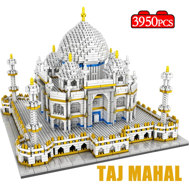 

3950PCS Mini Blocks World Famous Architecture Taj Mahal 3D Model Building Blocks 3950 Pcs Bricks Creator Toys for Children