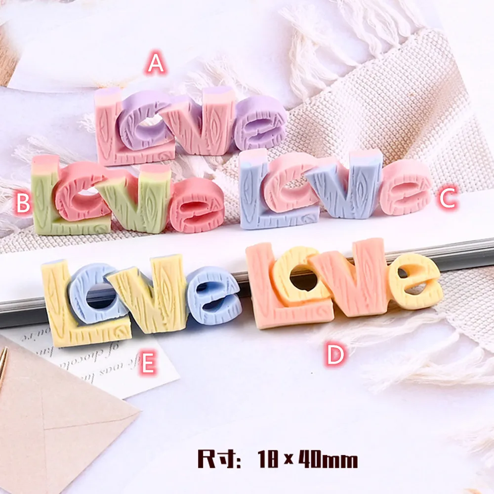 

Resin Love Decoration Crafts 20pcs Big Colorful Love Letter Flatback Cabochon For Scrapbooking Diy Accessories