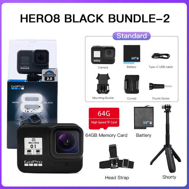 Gopro HERO 8 Black Action Camera Outdoor Sports Camera with 4K Ultra HD Video Live Streaming Stabilization 3