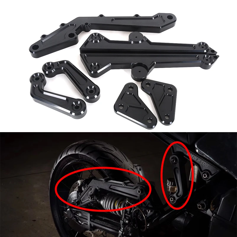 

New 7075 Aluminum Motorcycle Rear Brake Rocker Arm Rear Swing Arm Rocker Bracket Full Set For BMW K100 K 100 Accessories