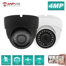 Anpviz 4mp câmera ip poe exterior todo-metal ip66 dome câmera de vigilância de vídeo de segurança onvif trabalho com hik hikvision compatível