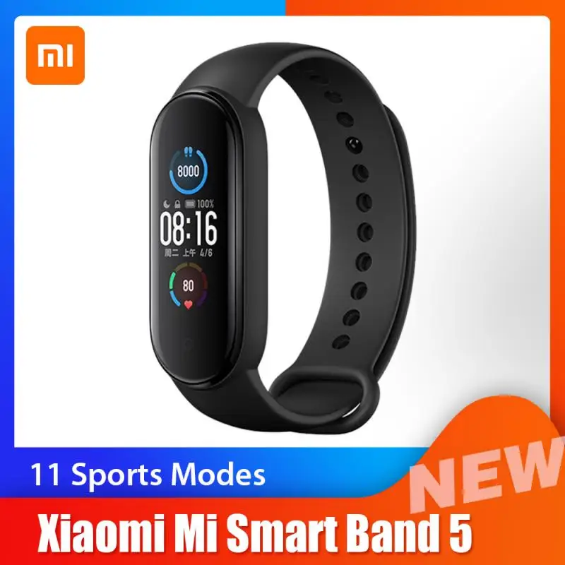 Смарт-браслет Xiaomi Mi Band 5 фитнес-браслет с 4-цветным сенсорным экраном умный