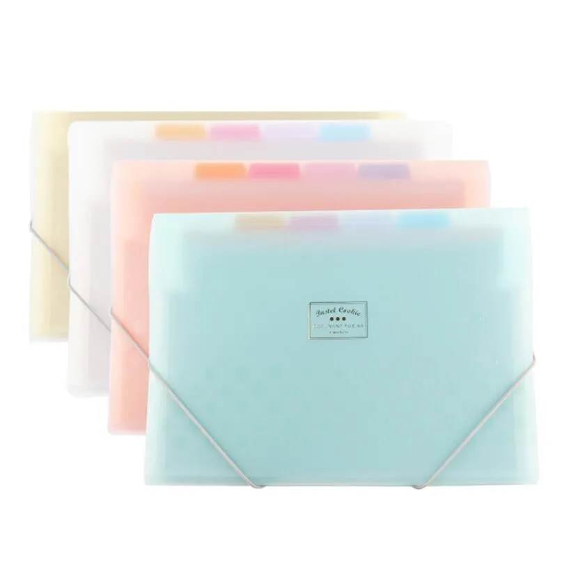 

New Hot Frosted Cookies PP Folder Expanding Wallet Document Organizer File Folder A4 4 Colors Available Folder Filing Products