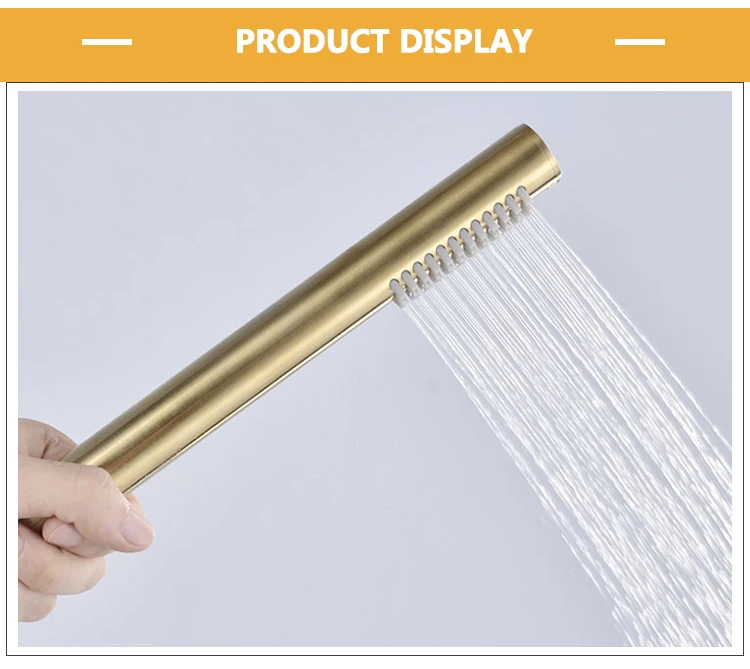 escovado acabamento ouro conjunto de chuveiro ajustável