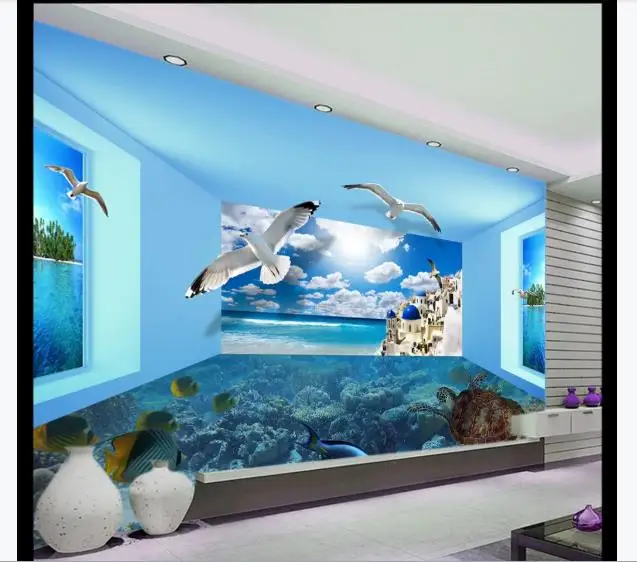 Sea view Wall Murals Photo 3D Living Room Bedroom Wallpaper Home Decor Mural Wallpapers | Обустройство дома