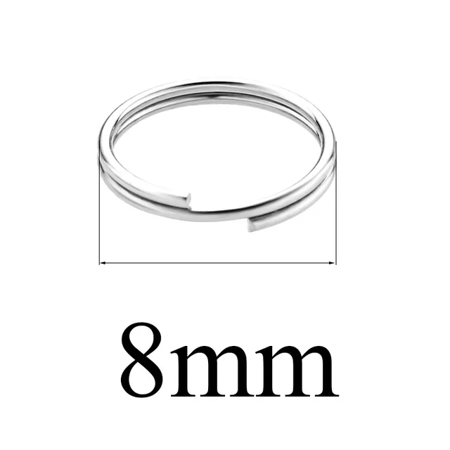 8mm Semitree 100pcs Stainless Steel Split Rings Jump Ring Double Ring Connector for DIY Key Chains Jewelry Making Accessories 8mm - Color: 8mm