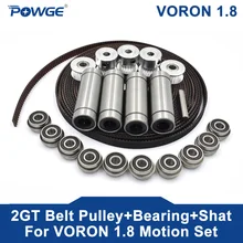 POWGE VORON 1.8 Motion Set GT2 LL-2GT RF Open Timing Belt 2GT 20T pulley Toothed Idler Linear Bearing LM8LUU F695RS 5x30mm Shaft