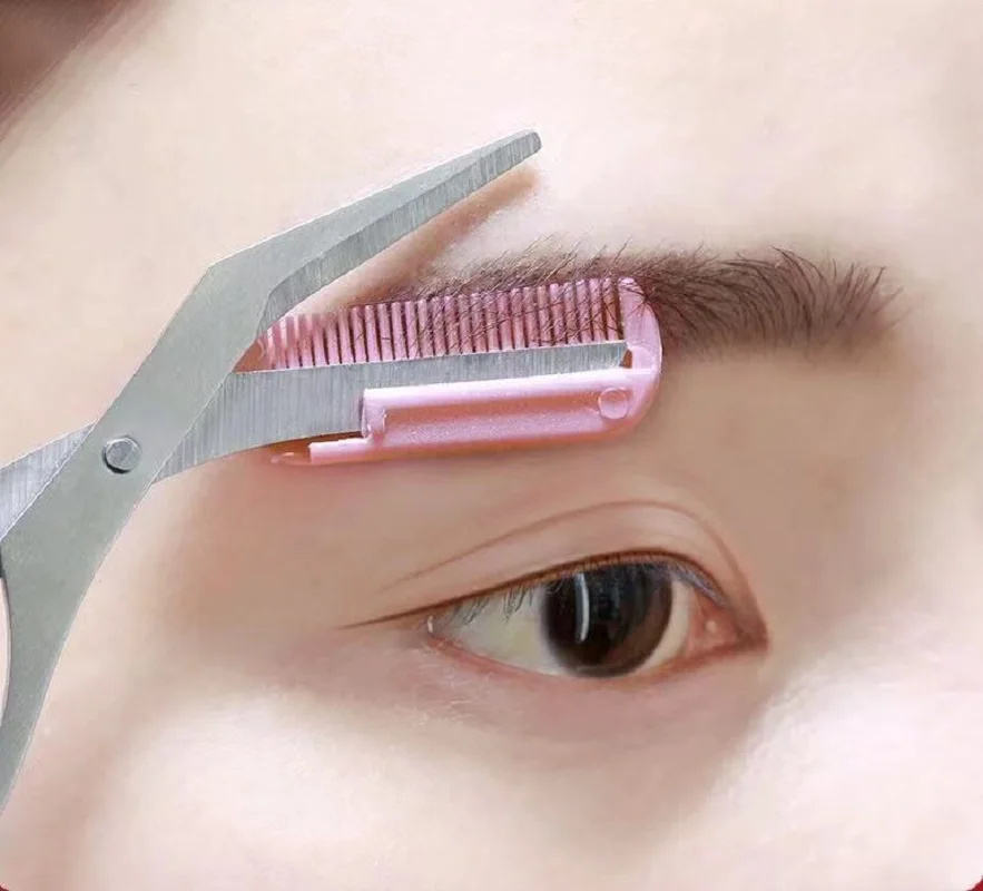 Eyebrow Trimmer Scissor with Comb Facial Hair Removal Grooming Shaping Shaver Cosmetic Makeup Accessories