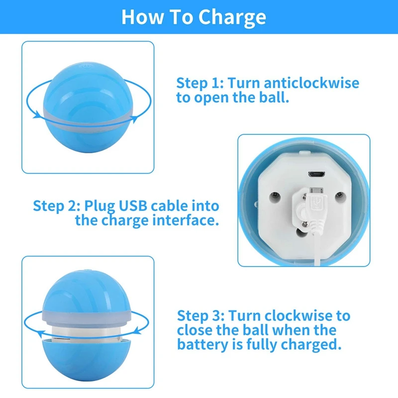 Кота и собачий мяч для игрушек с светящиеся RGB светодиодный свет USB Перезаряжаемые 360 ° автоматическое оборудование для Водонепроницаемый Прочная резиновая тренировочная рота