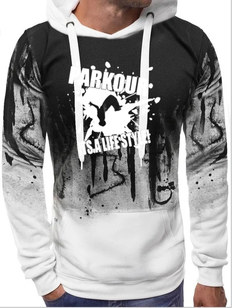 Белый Мужские толстовки из хлопка, новинка, повседневные толстовки camiseta, брендовая одежда, паркур, свитшоты 20qe - Цвет: Белый