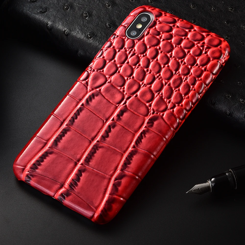 Crocodile Skin Soft Solid Colors Cover for iPhone 11 Pro X XR XS Max 8 7 6 s Plus 7Plus Phone Case Glossy 3D Touch Coque Red |