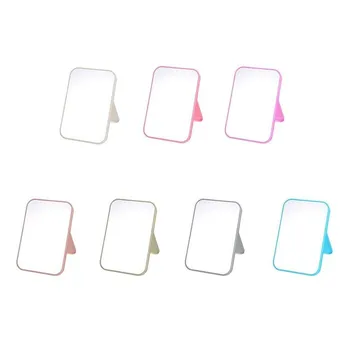 

1pc Desktop Toilet Makeup Mirror Portable Folding Mirror Minimalist Rectangle Makeup Mirror Foldable Bracket Design Convenient
