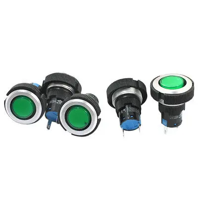 

5Pcs 24V 22mm Thread 2Pin Soldering Green Signal Indicator Light Lamp
