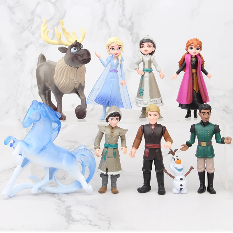 Disney «Холодное сердце» 2 на возраст от 5 до 11 лет см 9 шт./компл. Аниме ПВХ фигурки с принцессами Эльзой и Анной, Кристофф Sven «Олаф» для дня рождения, игрушки для детей, подарки для детей