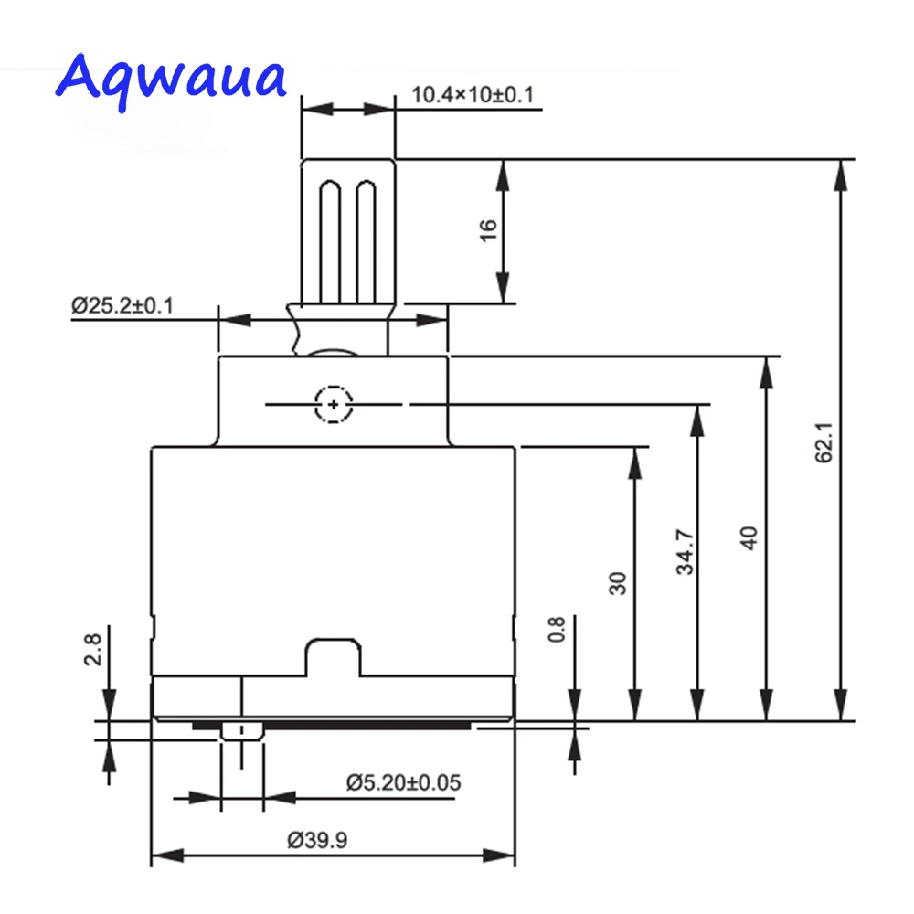 Aqwaua Faucet Valve Core 40mm Standard Ceramic Cartridge without Distributor with Filter Faucet Cartridge Replacement Part