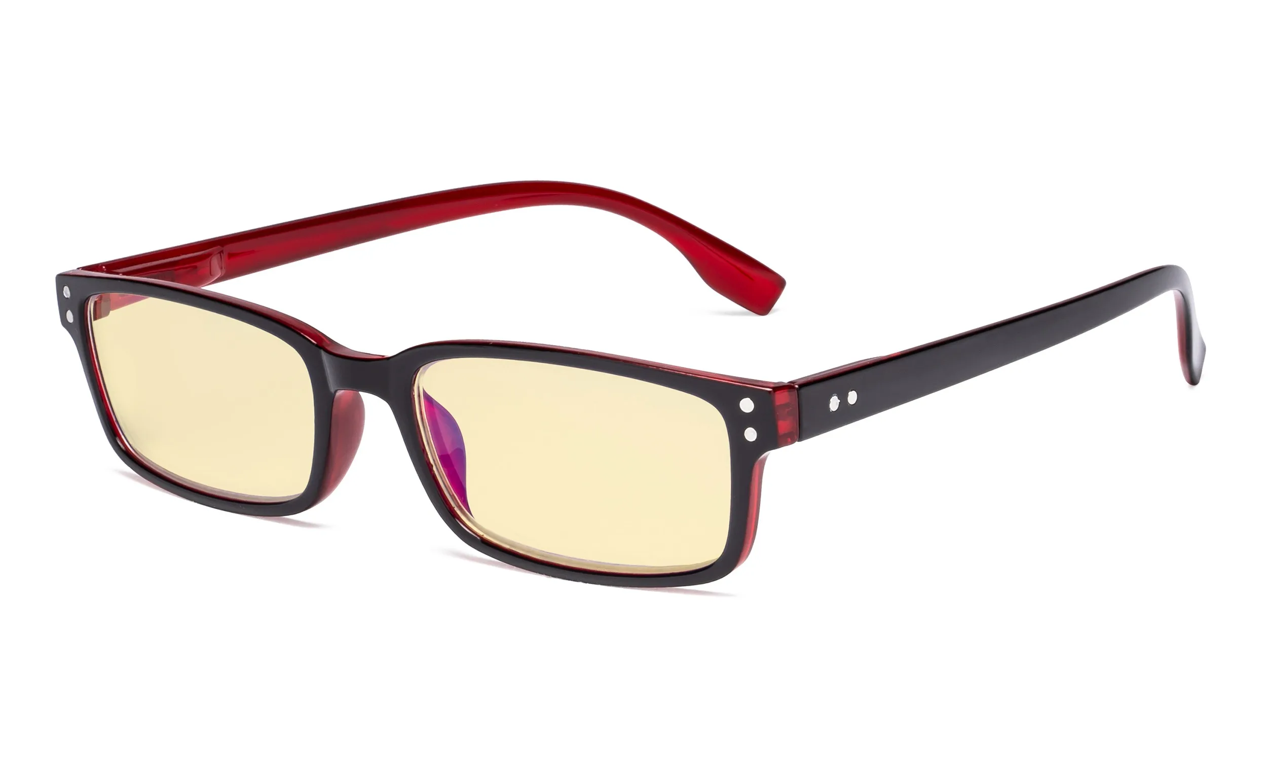 Black-Red TM097 Eyekepper, синий светильник, блокирующие очки с желтым фильтром, линзы для компьютера, очки для мужчин и женщин - Цвет оправы: Black-Red