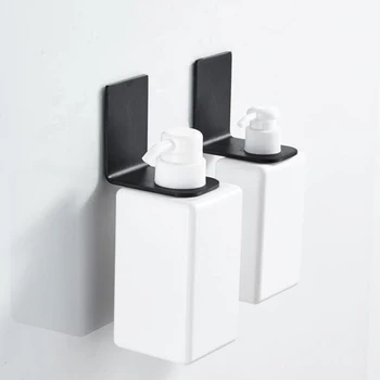 

1pc Stainless Shampoo Holder Wall Mounted Shower Bottle Hanger Storage Rack for Bathroom Wall Mounted Self Sticky Hooks