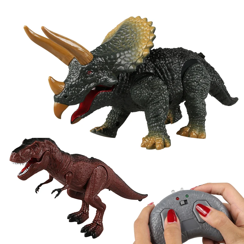 

RC Dinosaur Toy Tyrannosaurus Rex Animal Infrared Remote Control Triceratops Model RC Walking Sound Electronic Toys For Children
