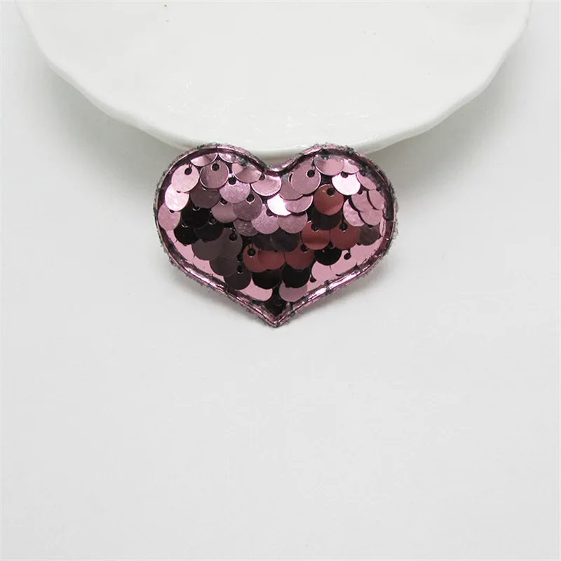 Pink heart 10-70 шт. блестящая Звезда/Сердце/цветы с мягкими аппликациями DIY аксессуары для рукоделия шпильки аксессуары материал головные уборы украшения - Цвет: Pink heart