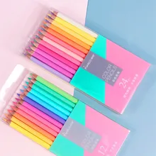 Crayons de couleur professionnels en bois, 12/24, pour dessin, à l'huile, Pastel, Macaron, ensemble de crayons de couleur, fournitures artistiques pour artistes