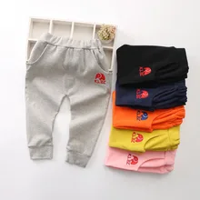 Детские вязаные штаны, Детские хлопковые штаны-шаровары на весну и осень, Детские удобные брюки, 678