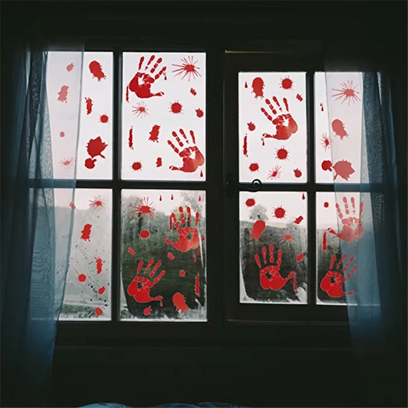3D Horrible Halloween Decoration Bloody Wall Stickers Fingerprint Blooding Handprint Foot Wallpaper Glass Window Halloween Decor 3D Horrible Halloween Decoration Bloody Wall Stickers Fingerprint Blooding Handprint Foot Wallpaper Glass Window Halloween Decor