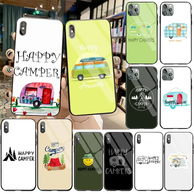 Красочный счастливый дом пастельный чехол для телефона закаленное стекло iPhone 11